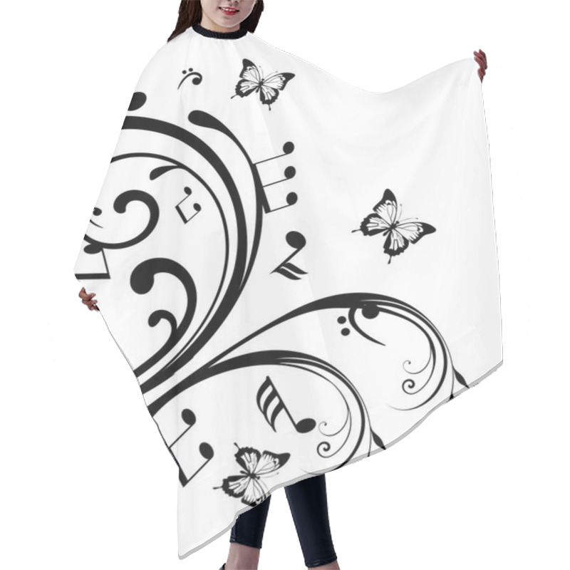 Personality  Vector Musical Notes Hair Cutting Cape