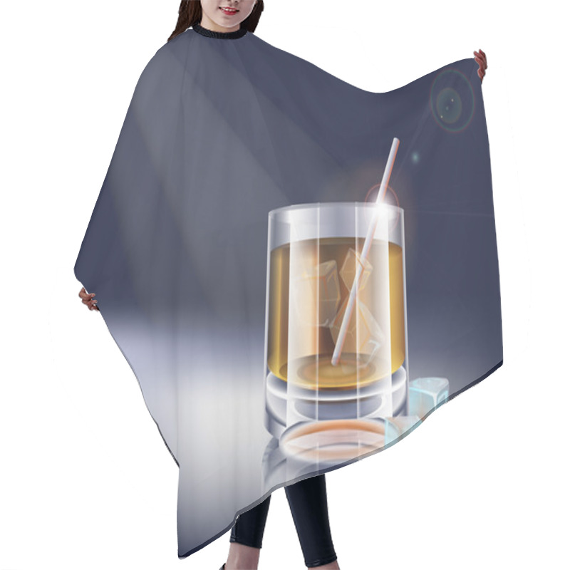 Personality  Vector Whisky Glass. Vector Illustration.  Hair Cutting Cape