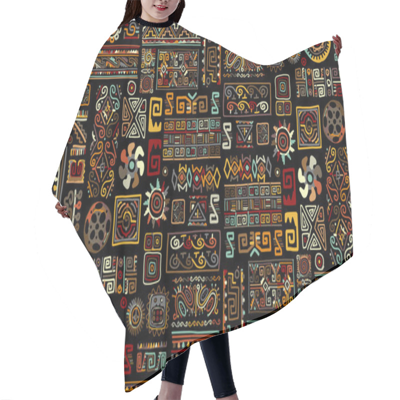 Personality  Ethnic Handmade Ornament, Seamless Pattern For Your Design Hair Cutting Cape