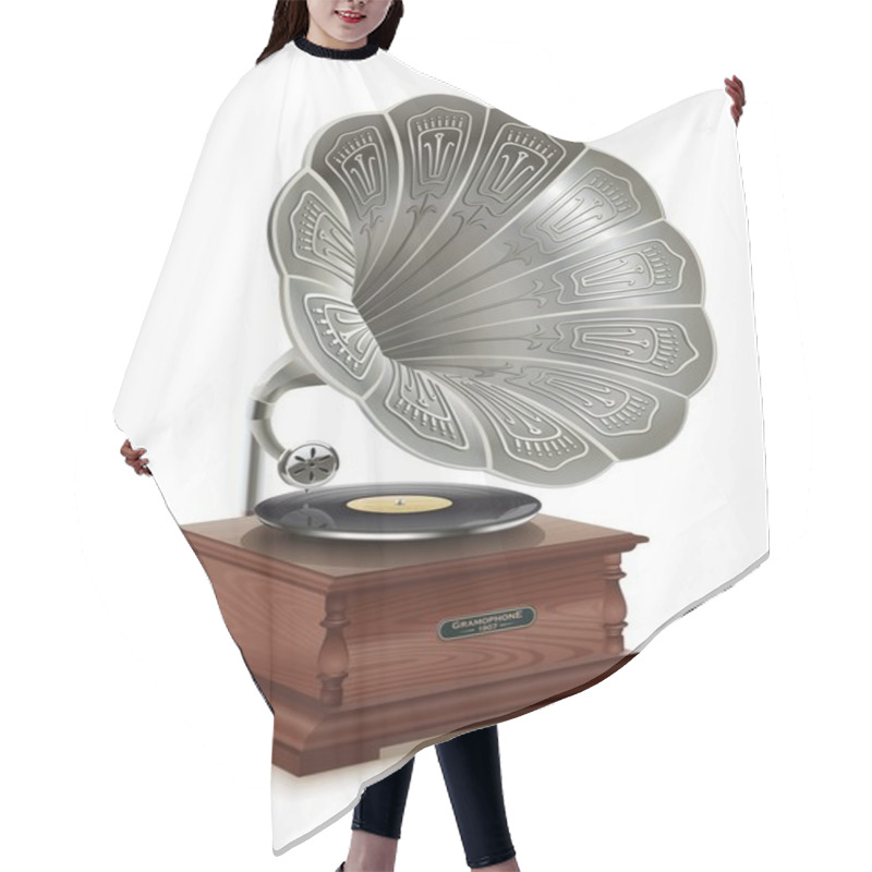 Personality  Old Gramophone Hair Cutting Cape