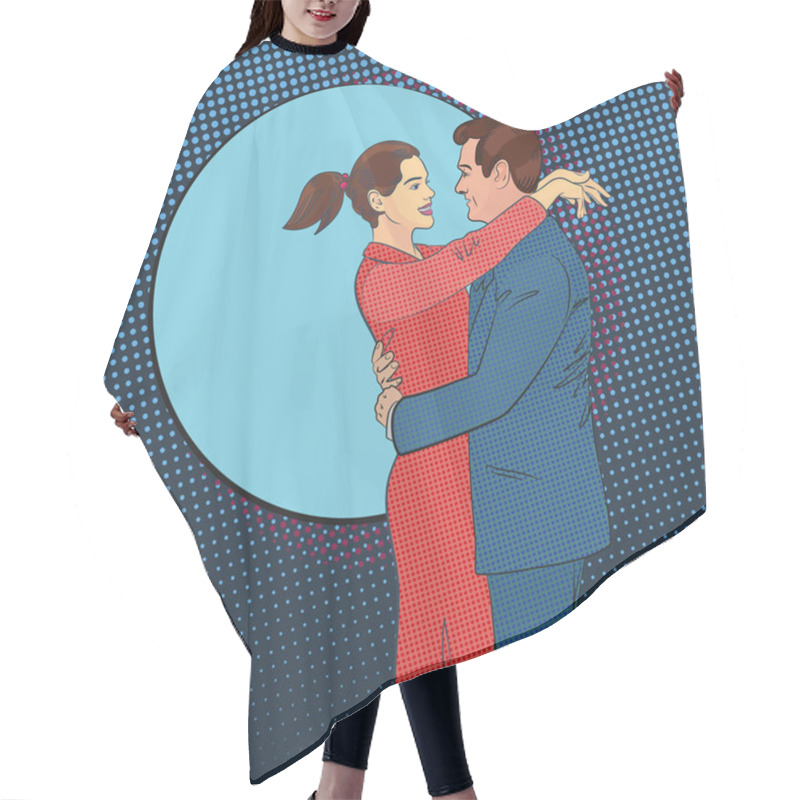 Personality  Stylish Couple Hugs Hair Cutting Cape