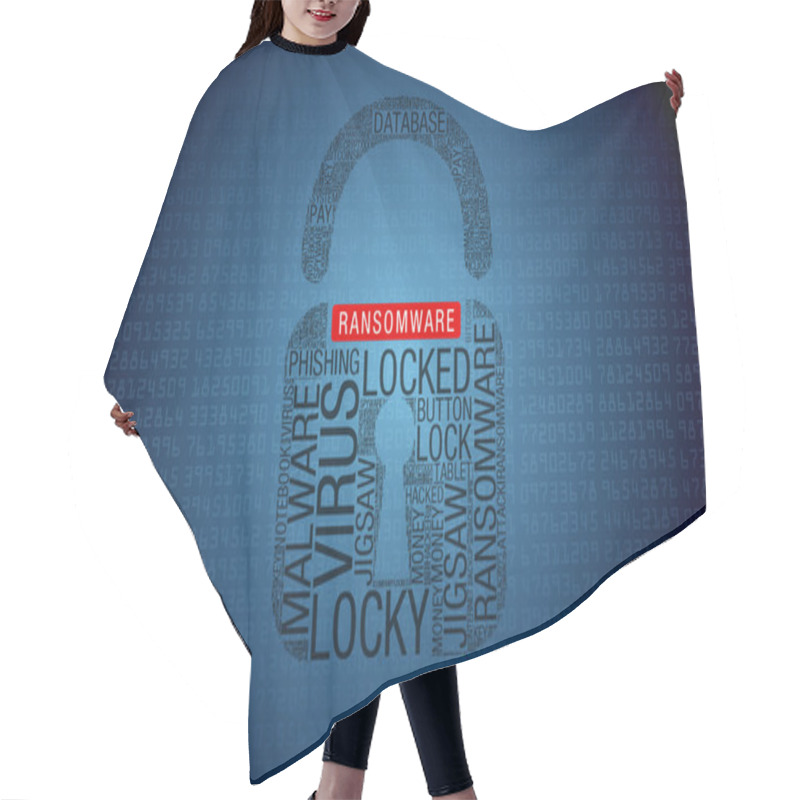 Personality  Ransomware Padlock - Computer Visus Hair Cutting Cape