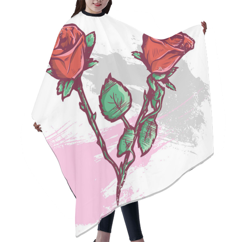 Personality  Beautiful Valentines Day Roses Vector Il Hair Cutting Cape