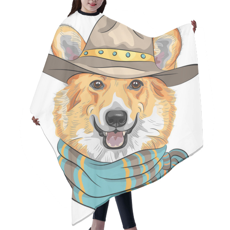 Personality  Vector Hipster Dog Pembroke Welsh Corgi  Hair Cutting Cape