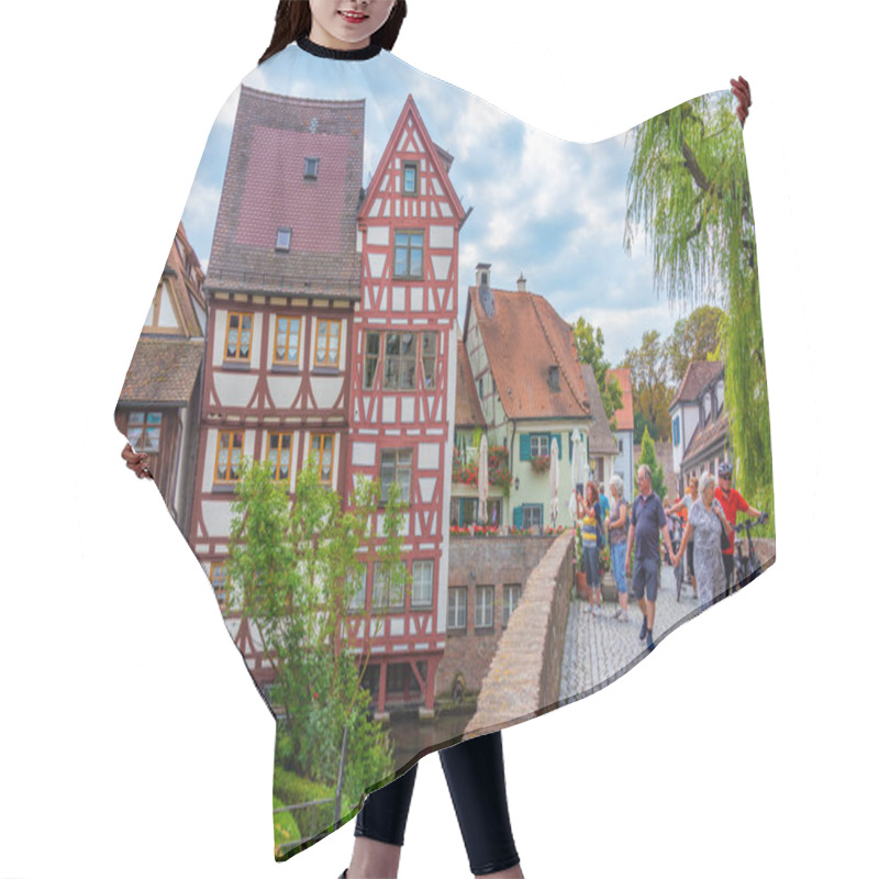 Personality  Ulm, Germany, August 17, 2022: Traditional Buildings At Fishermen's District Of German Town Ulm. Hair Cutting Cape