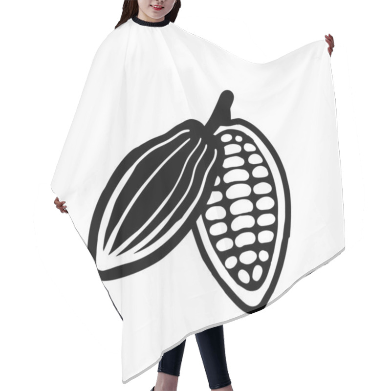 Personality  Cocoa Beans Sketch. Vector Icon On White. Hair Cutting Cape