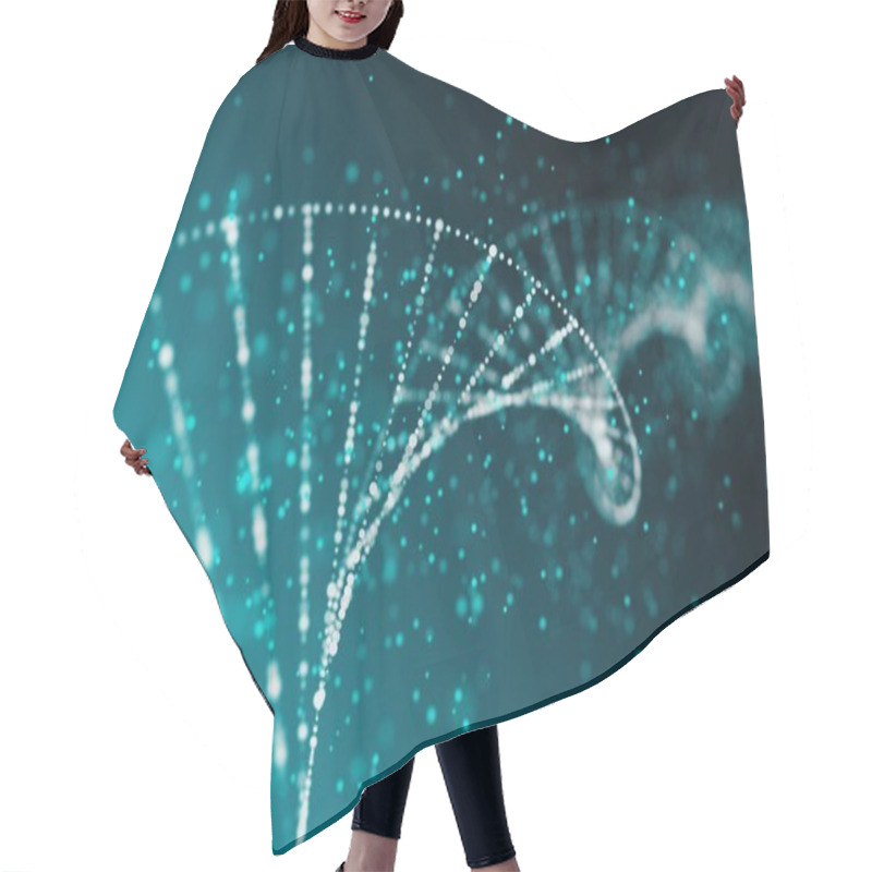 Personality  Abstract Blue DNA Background. Medicine Concept. 3D Rendering  Hair Cutting Cape