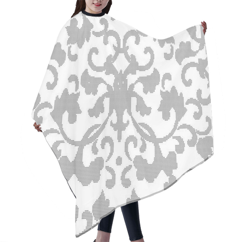 Personality  Halftone Round Black Seamless Background Oriental Chinese Botani Hair Cutting Cape