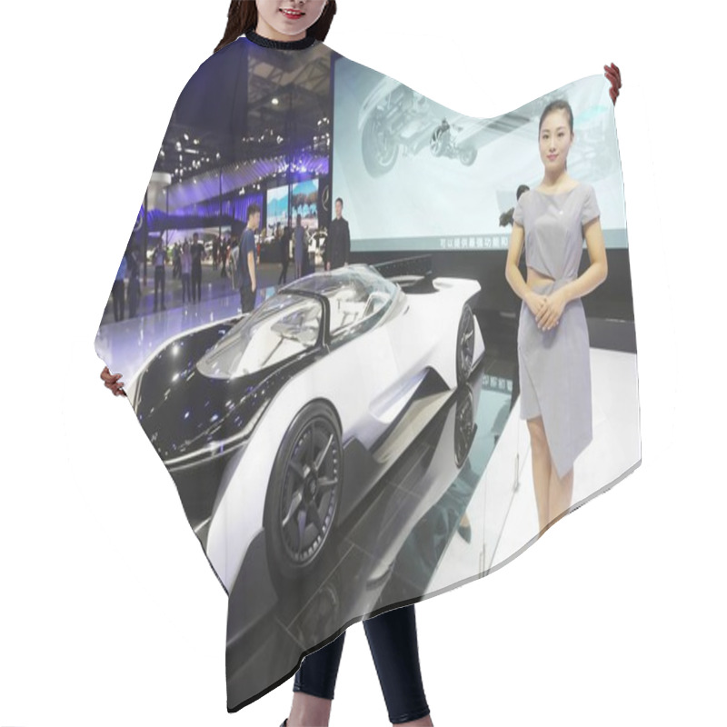 Personality  A Showgirl Poses Next To A Faraday Future FF ZERO1 Electric Concept Car On Display During An Auto Show In Shanghai, China, 29 September 2016 Hair Cutting Cape