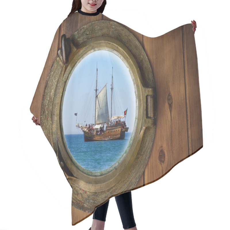 Personality  Brass Porthole Hair Cutting Cape