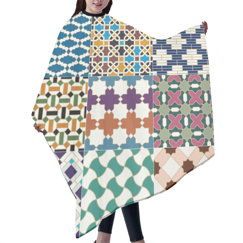 Personality  Seamless Moroccan Islamic Tile Pattern Hair Cutting Cape