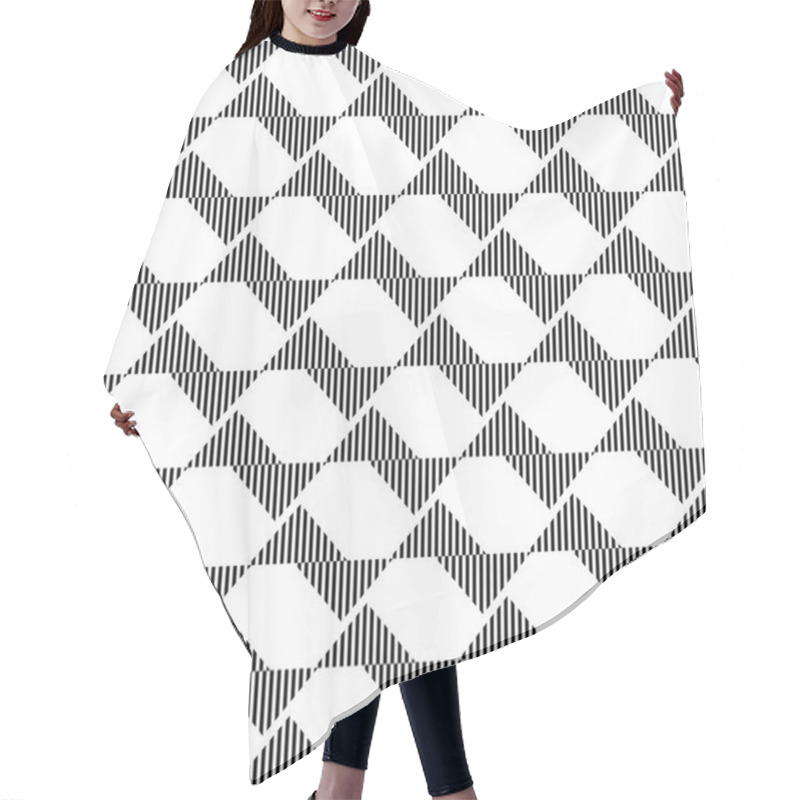 Personality   Black And White Geometric Seamless Pattern Abstract Background Hair Cutting Cape