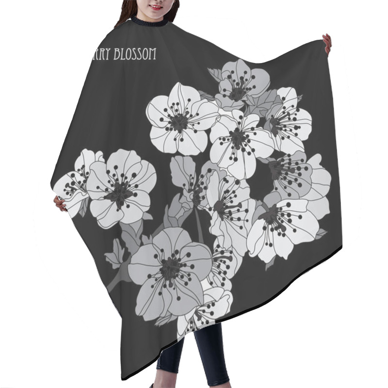 Personality  Decorative Cherry Blossom Hair Cutting Cape