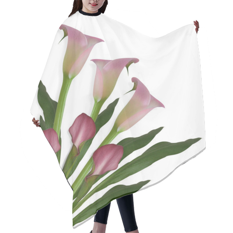 Personality  Calla Lilies On White Background Hair Cutting Cape