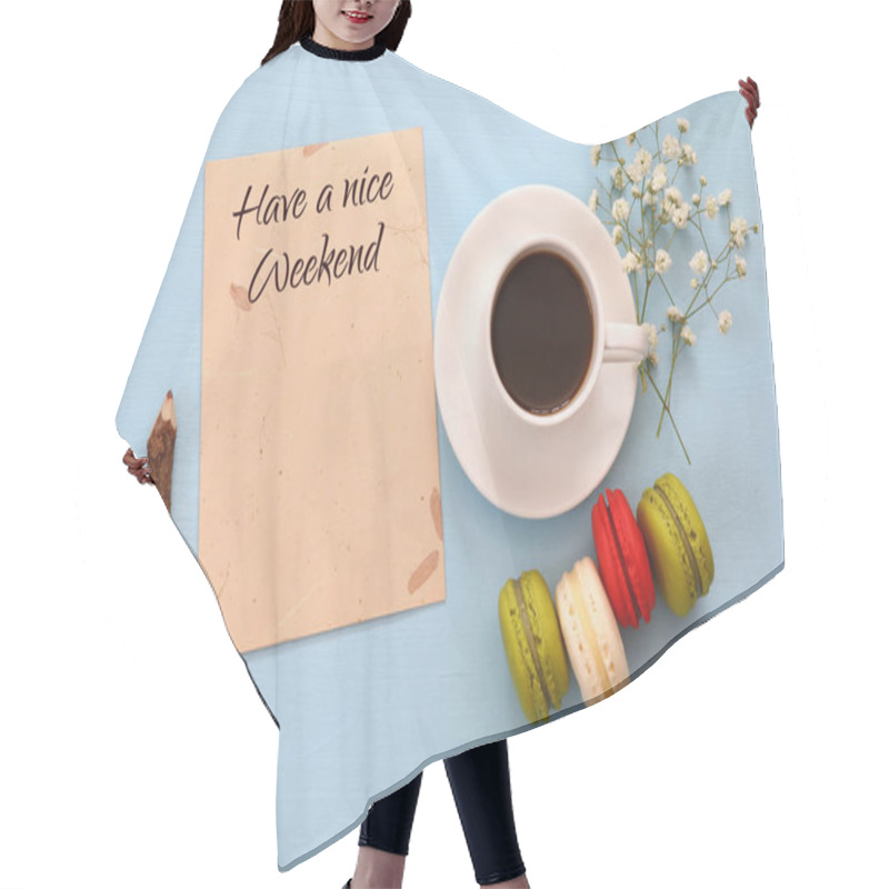 Personality  Top View Of Cup Of Coffee  Hair Cutting Cape