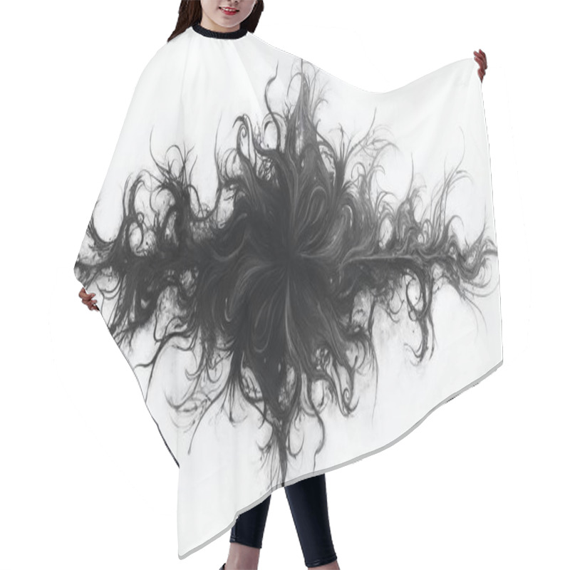 Personality  A Solid Pencil Abstract Pattern On White Background, Fantasy Style, Swirly. Hair Cutting Cape