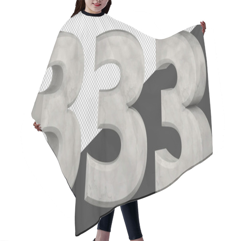 Personality  3d Design Number 3 Hair Cutting Cape