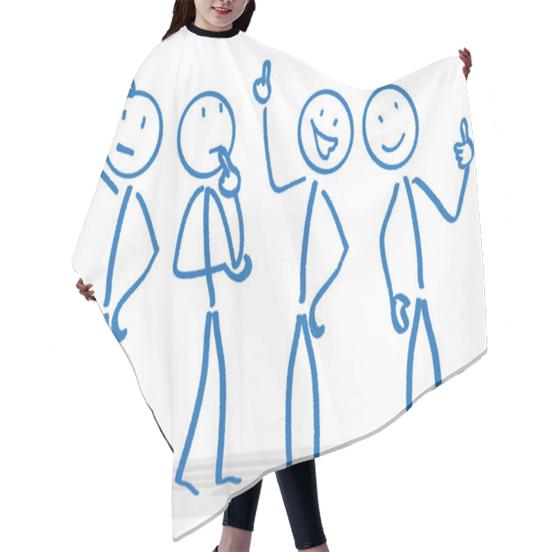 Personality  Stickmen Business Concept Planning Hair Cutting Cape