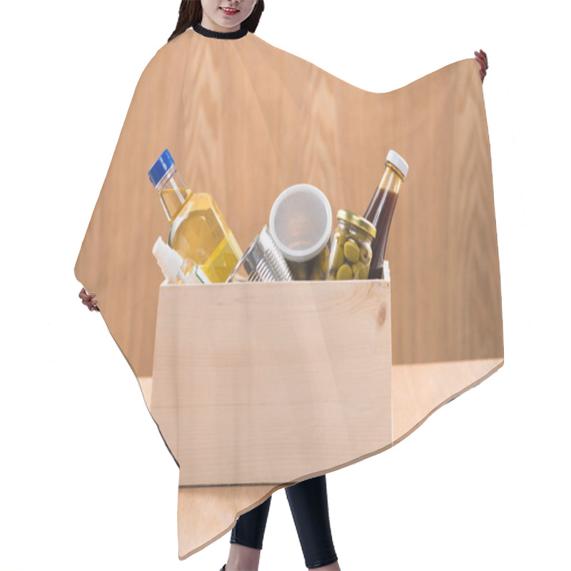 Personality  Food Donation In Box  Hair Cutting Cape