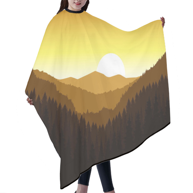 Personality   Panorama Of Mountains.  Hair Cutting Cape