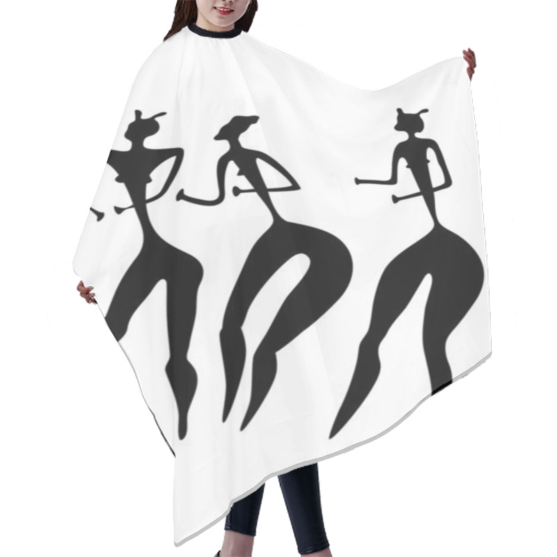 Personality  Three Women - Primitive Art - Vector Hair Cutting Cape