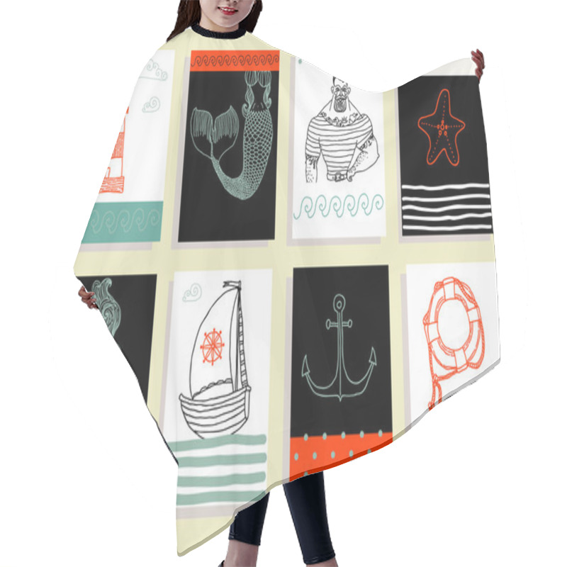 Personality  Sailor, Lighthouse, Mermaid, Ship Hair Cutting Cape