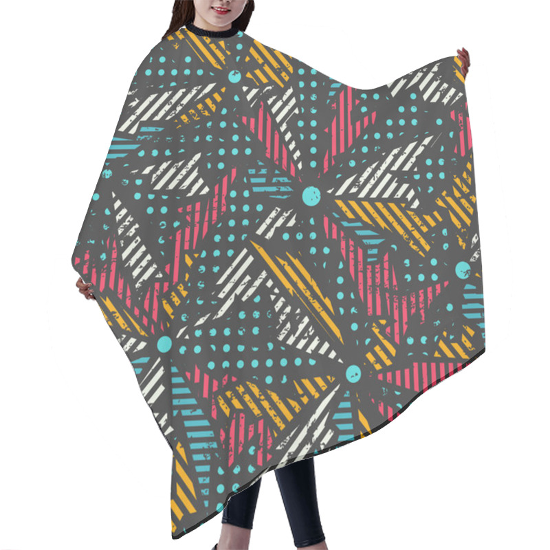 Personality  Grunge Mosaic Seamless Pattern Hair Cutting Cape