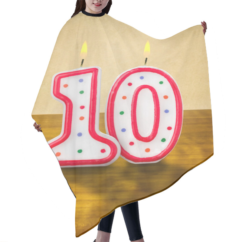 Personality  Burning Birthday Candles Number 10 Hair Cutting Cape