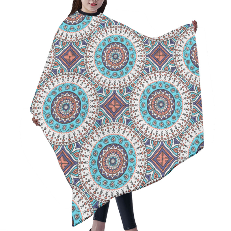 Personality  Vector Ethnic Seamless Pattern Hair Cutting Cape