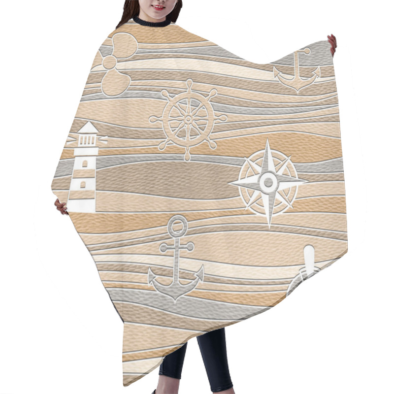 Personality  Shipping Wallpaper - Waves Decoration - Seamless Background - Wood Texture Hair Cutting Cape