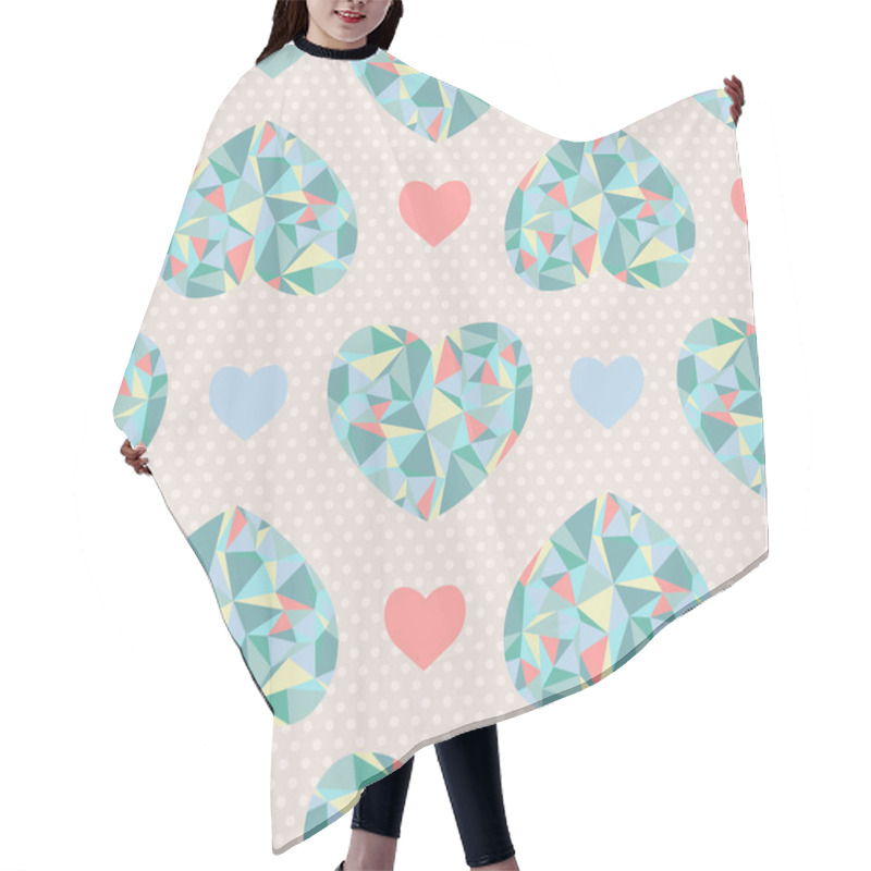 Personality  Geometric Hearts Seamless Pattern Hair Cutting Cape