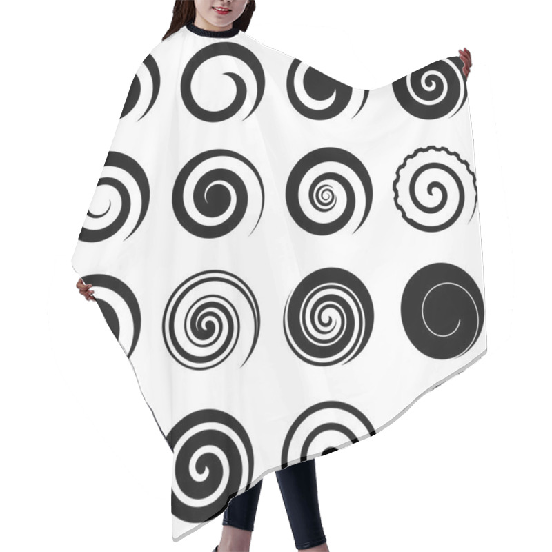 Personality  Set Of Simple Spirals, Isolated Vector Graphic Hair Cutting Cape