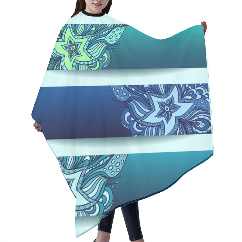 Personality  Set Banners   With Doodle Starfishes Hair Cutting Cape