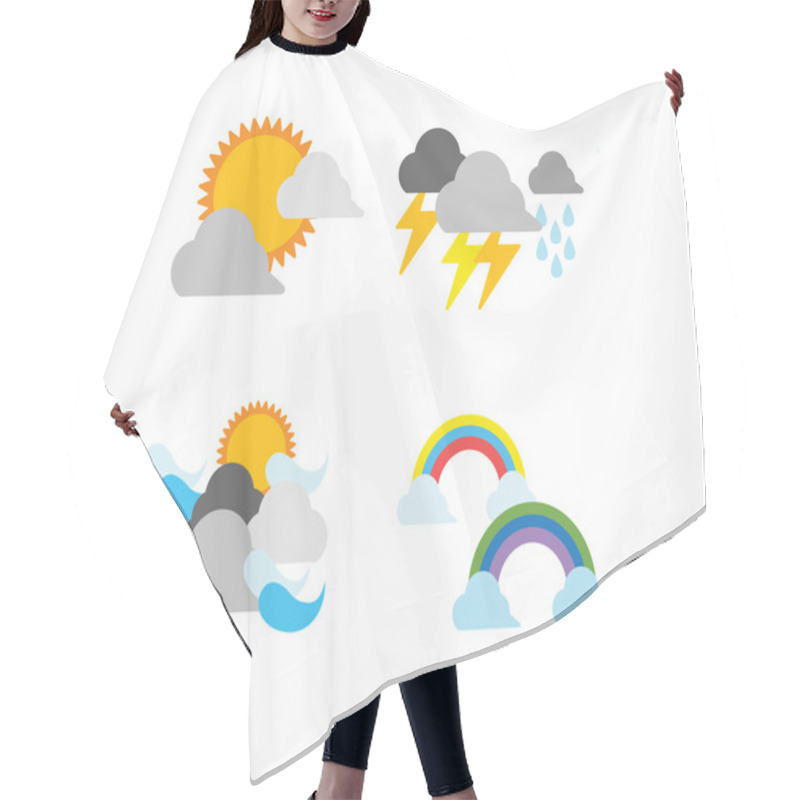 Personality  Set Of Weather Icons Hair Cutting Cape