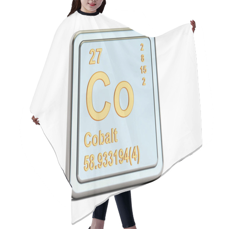 Personality  Cobalt Co, Chemical Element Sign. 3D Rendering Hair Cutting Cape