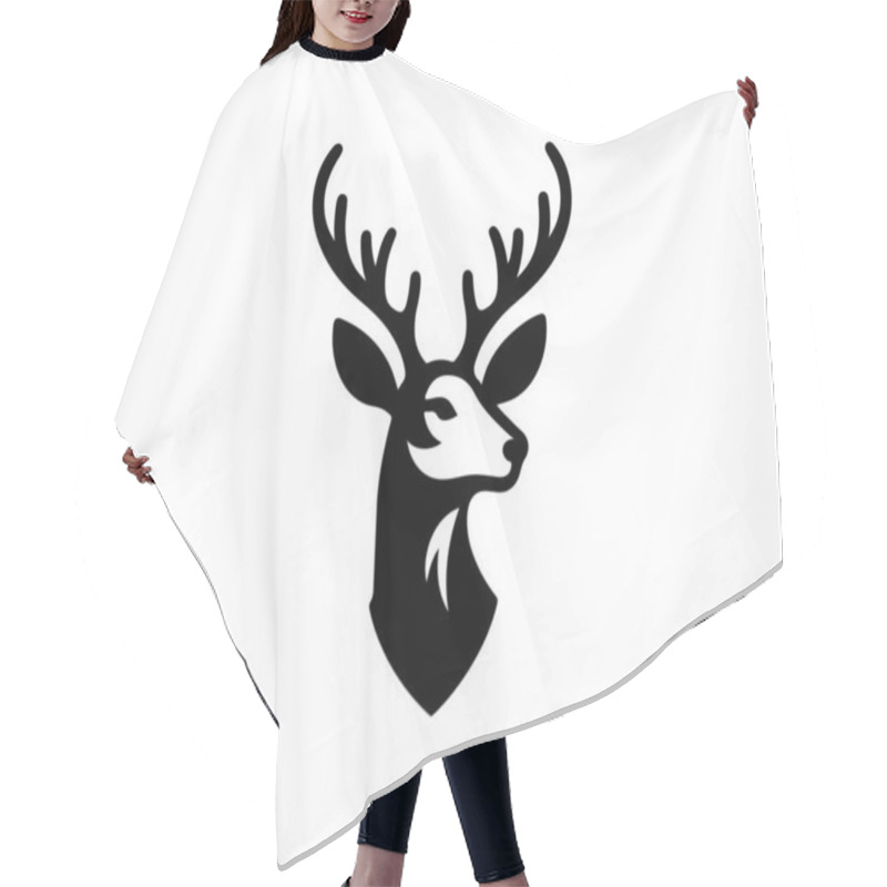 Personality  Deer Logo Vector Template. Deer Icon Symbol Vector Illustration. Deer Silhouette Logo Black And White. Hair Cutting Cape