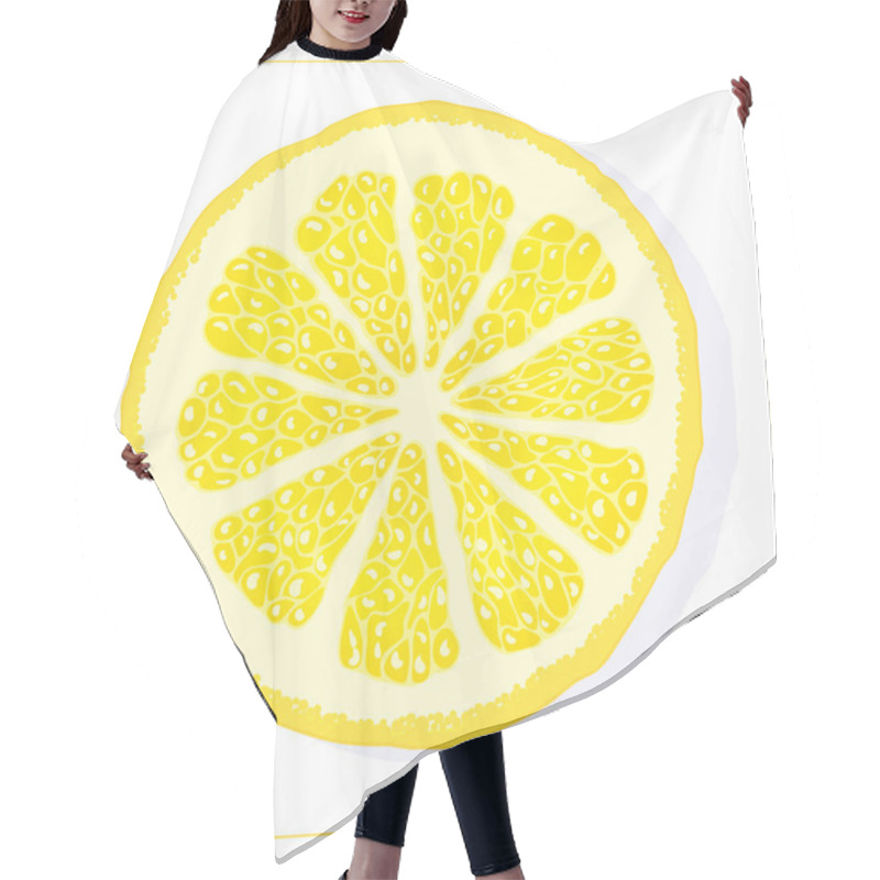 Personality  Vector Silhouette Of Lemon Slices. Isolated Drawing Fruit On A White Background. Hair Cutting Cape