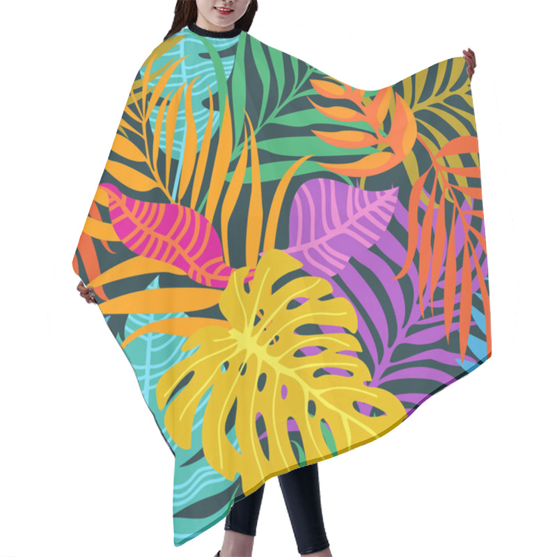 Personality  Seamless Pattern With Floral Elements. Hair Cutting Cape