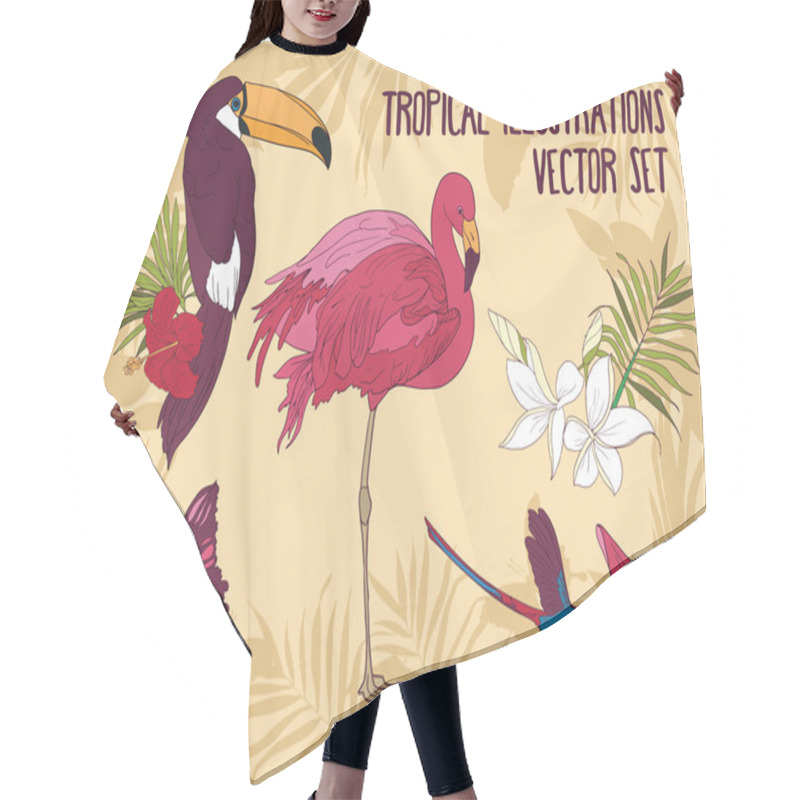 Personality  Birds And Flowers In Jungle Hair Cutting Cape