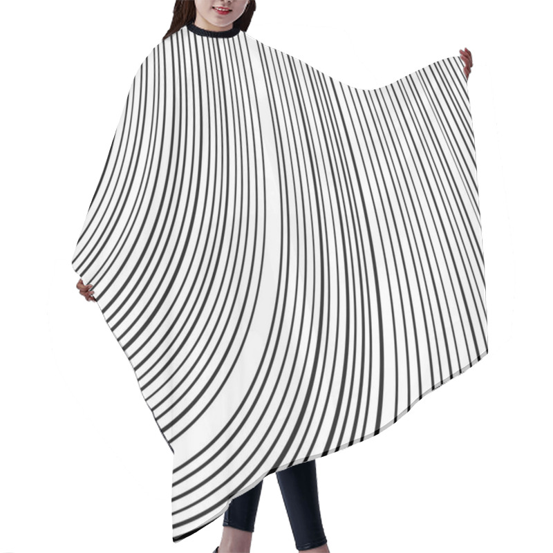 Personality  Black And White Wave Stripe Optical Abstract Background Hair Cutting Cape