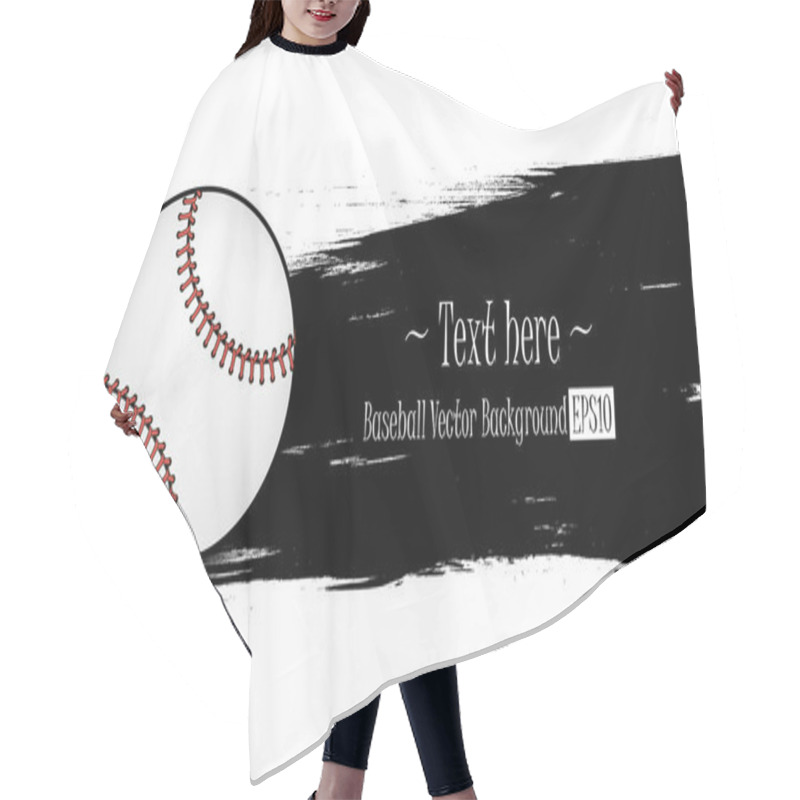 Personality  Hand Drawn Grunge Banners With Baseball Ball Hair Cutting Cape