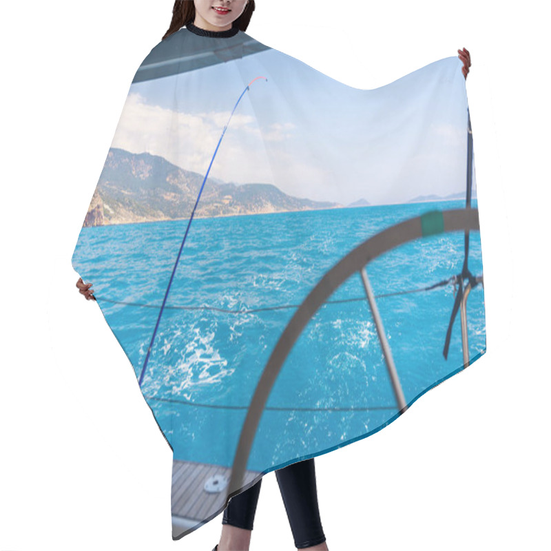 Personality  Boat Fishing Rods Over A Beautiful Seascape. High Quality Photo Hair Cutting Cape