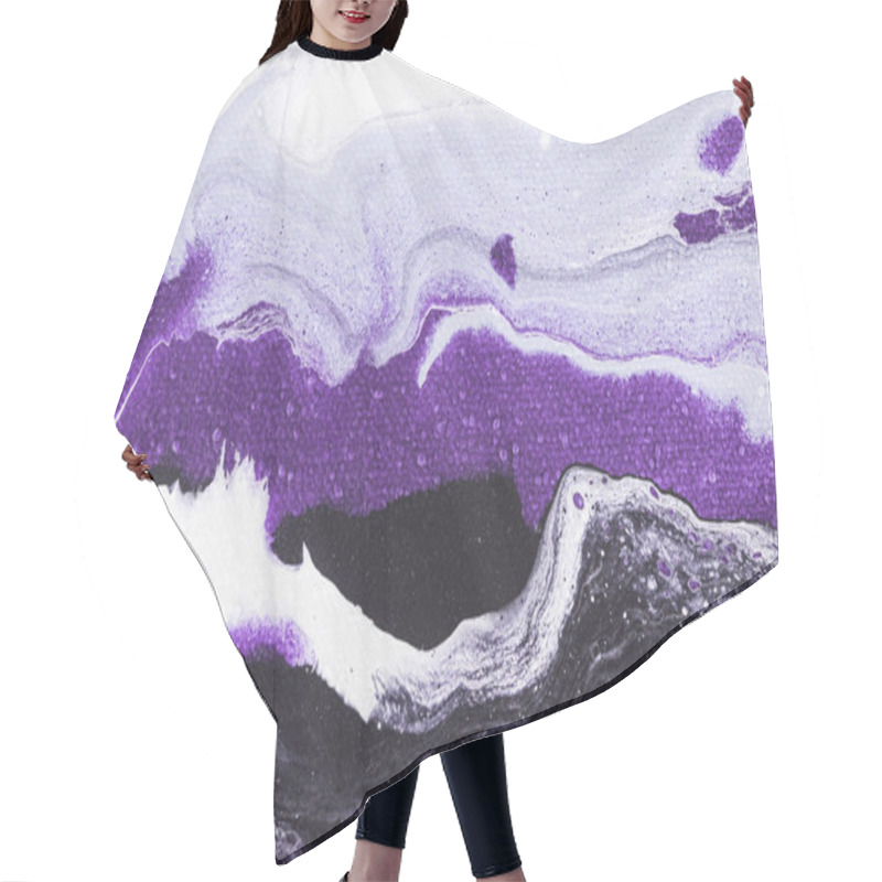 Personality  Art Purple Background With Acrylic Paint   Hair Cutting Cape