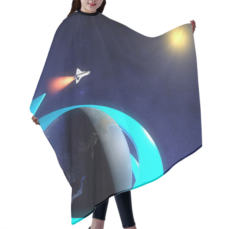 Personality  Rocket Around Earth Hair Cutting Cape