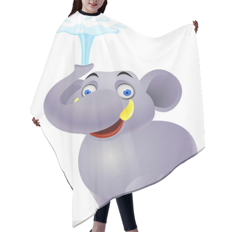 Personality  Elephant Plying With Water Hair Cutting Cape