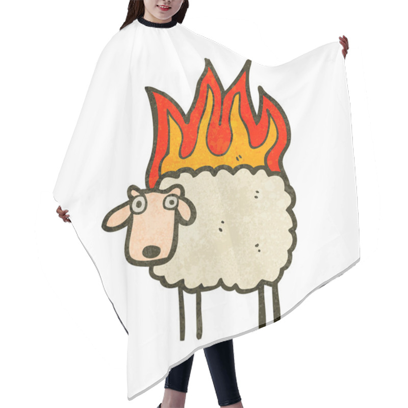 Personality  Retro Cartoon Sheep On Fire Hair Cutting Cape