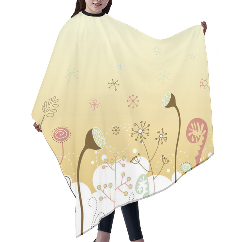 Personality  Winter Flowers Hair Cutting Cape