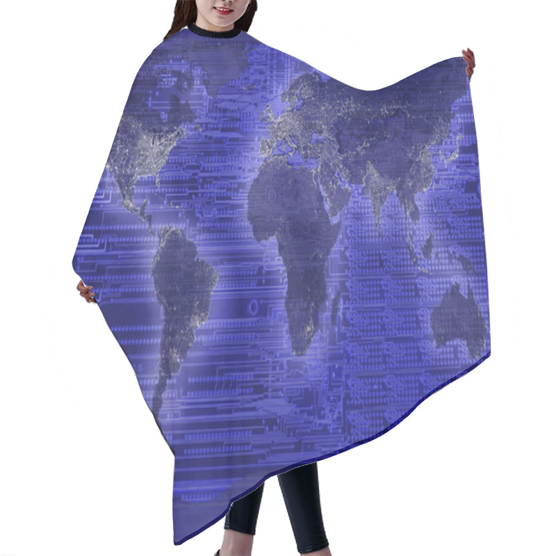 Personality  Electric World Concept - World Map Hair Cutting Cape