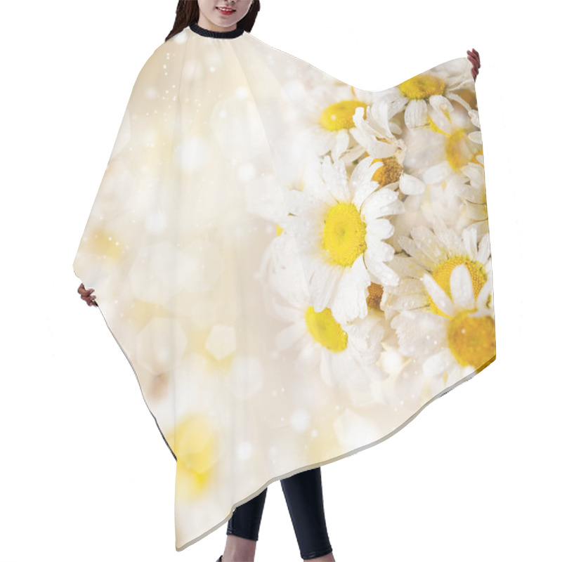 Personality  White Daisies Hair Cutting Cape