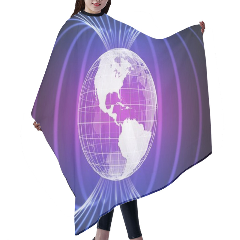 Personality  Magnetosphere Or Magnetic Field Around Earth. 3D Rendered Illust Hair Cutting Cape